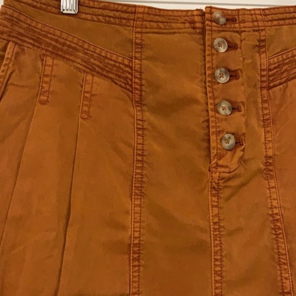 Anthropologie Briony Mini Skirt Dark Orange Size 8 - Picture 6 of 11